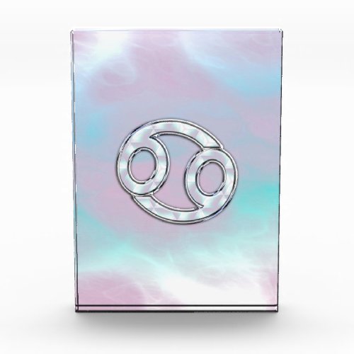 Mother of Pearl Style Cancer Symbol Astrology Acrylic Award