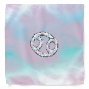 Mother of Pearl Style Cancer Symbol Astrology Bandana