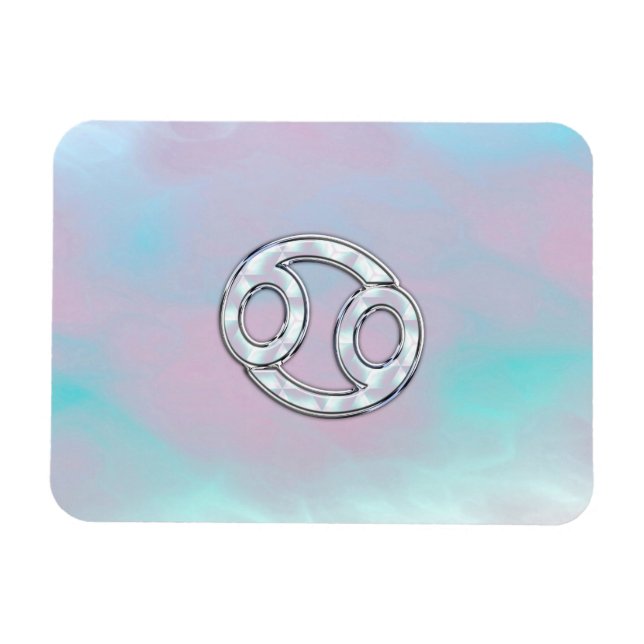 Mother of Pearl Style Cancer Zodiac Magnet (Horizontal)
