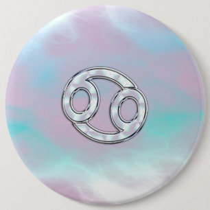Mother of Pearl Style Cancer Zodiac Pinback Button