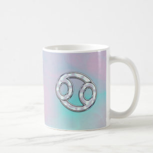 Mother of Pearl Style Cancer Zodiac Sign Decor Coffee Mug