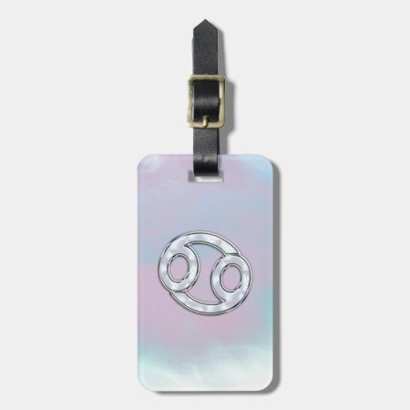 Mother Of Pearl Style Cancer Zodiac Sign Decor Luggage Tag