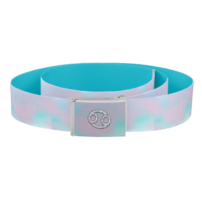 Mother of Pearl Style Cancer Zodiac Symbol Belt (Coil)