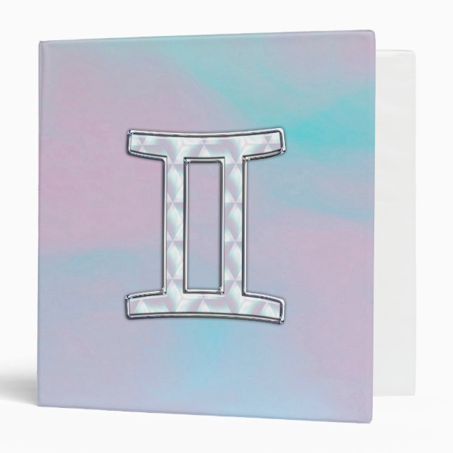 Mother of Pearl Style Gemini Sign Binder (Front/Inside)