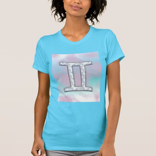 Mother of Pearl Style Gemini Sign T_Shirt