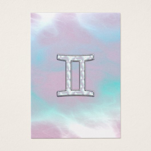 Mother of Pearl Style Gemini Zodiac Sign (Front)