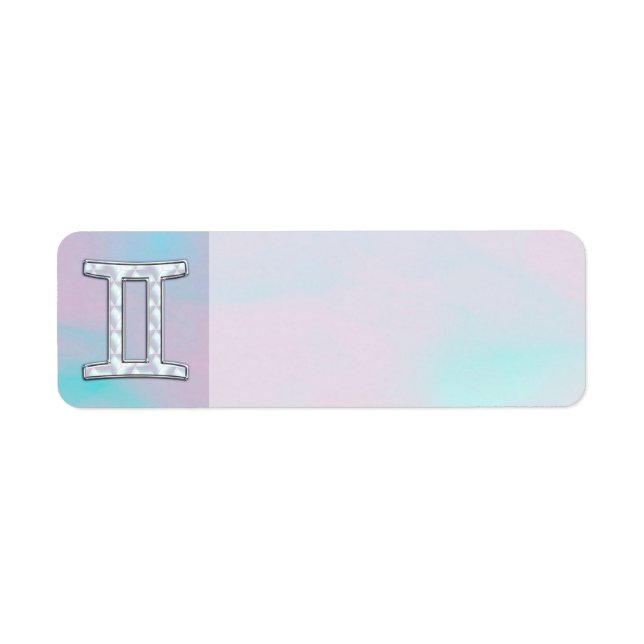 Mother of Pearl Style Gemini Zodiac Sign Label (Front)