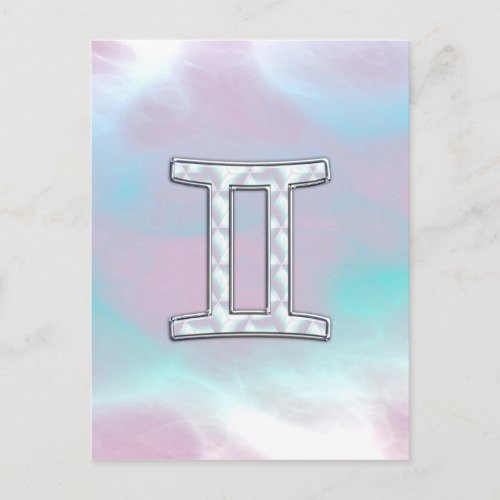 Mother of Pearl Style Gemini Zodiac Sign Postcard