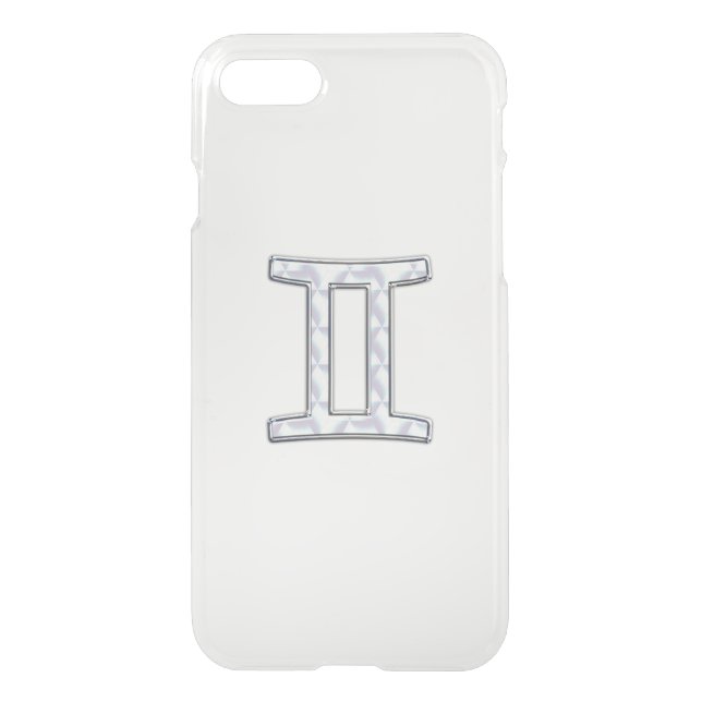 Mother of Pearl Style Gemini Zodiac Sign Uncommon iPhone Case (Back)