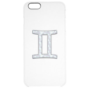 Mother of Pearl Style Gemini Zodiac Sign Clear iPhone 6 Plus Case