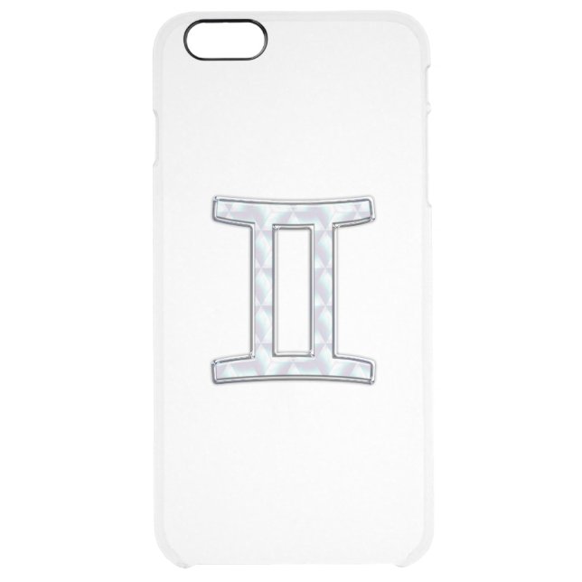 Mother of Pearl Style Gemini Zodiac Sign Uncommon iPhone Case (Back)