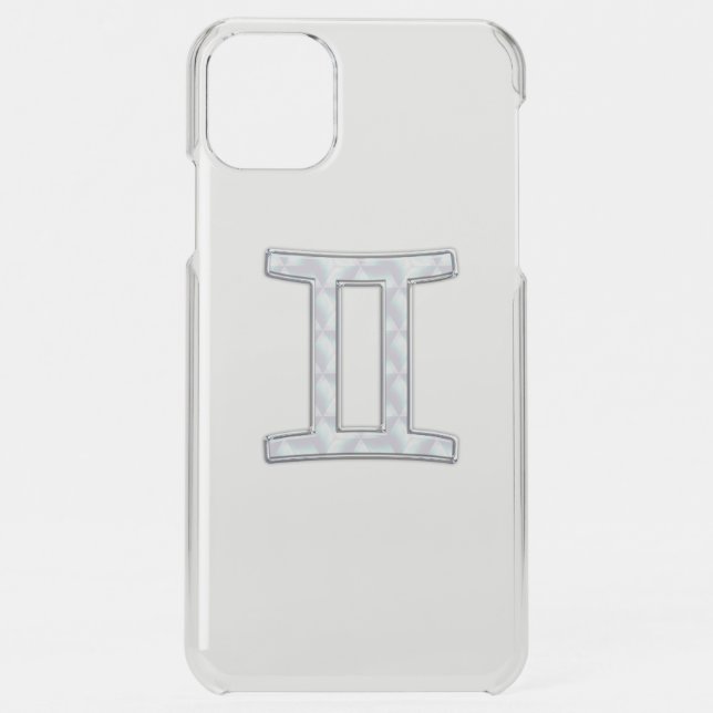 Mother of Pearl Style Gemini Zodiac Sign Uncommon iPhone Case (Back)
