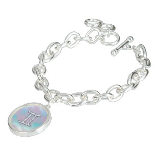 Mother of Pearl Style Gemini Zodiac Symbol Bracelet
