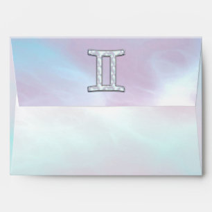 Mother of Pearl Style Gemini Zodiac Symbol Envelope