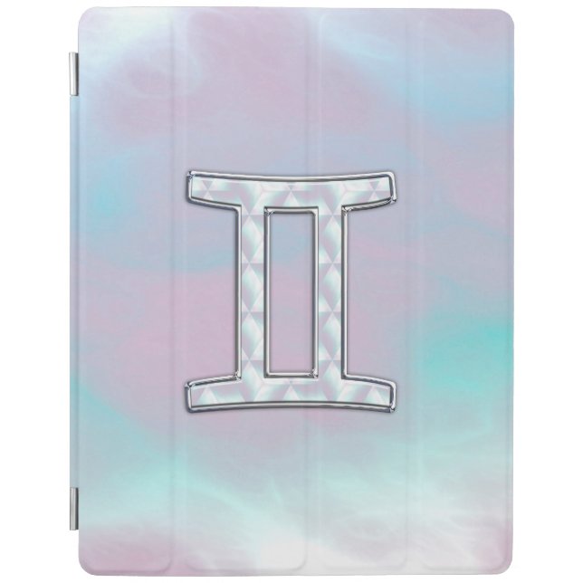 Mother of Pearl Style Gemini Zodiac Symbol iPad Smart Cover (Front)