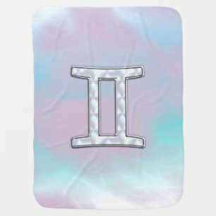 Mother of Pearl Style Gemini Zodiac Symbol Swaddle Blanket