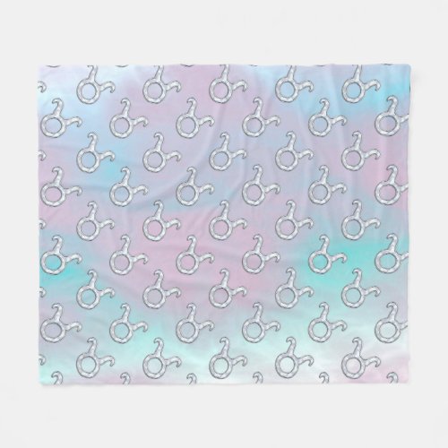 Mother of Pearl Style Taurus Zodiac Symbol Fleece Blanket