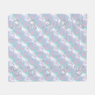 Mother of Pearl Style Taurus Zodiac Symbol Fleece Blanket