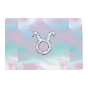 Mother of Pearl Style Taurus Zodiac Symbol Placemat