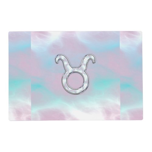 Mother of Pearl Style Taurus Zodiac Symbol Placemat
