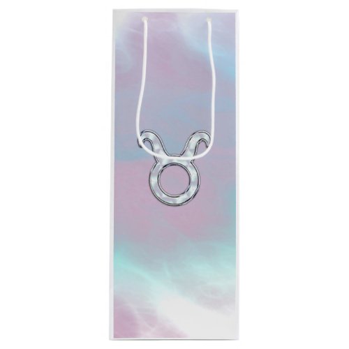 Mother of Pearl Style Taurus Zodiac Symbol Wine Gift Bag