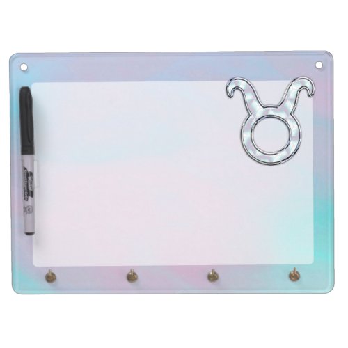 Mother of Pearl Taurus Zodiac Astrology Dry Erase Board With Keychain Holder