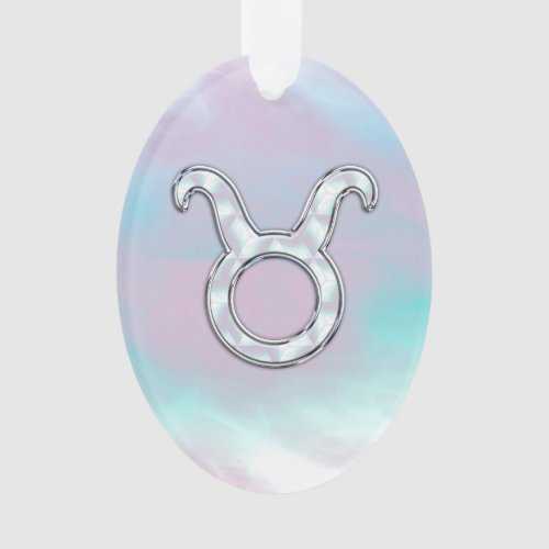 Mother of Pearl Taurus Zodiac Astrology Ornament