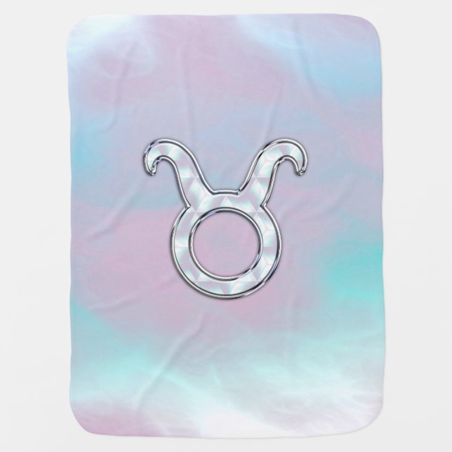 Mother of Pearl Taurus Zodiac Astrology Stroller Blanket (Front)