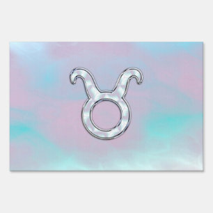 Mother of Pearl Taurus Zodiac Astrology Yard Sign