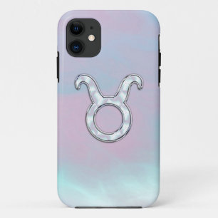 Mother of Pearl Taurus Zodiac Symbol iPhone 11 Case