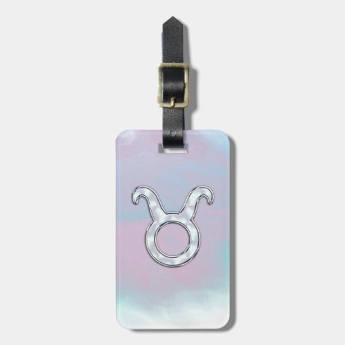 Mother of Pearl Taurus Zodiac Symbol Luggage Tag