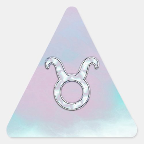 Mother of Pearl Taurus Zodiac Symbol Triangle Sticker