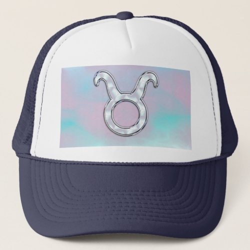 Mother of Pearl Taurus Zodiac Symbol Trucker Hat