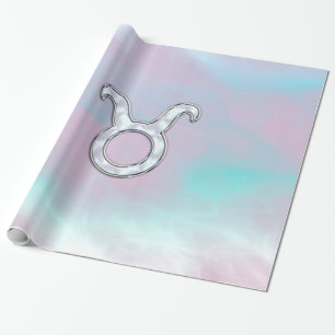 Mother of Pearl Taurus Zodiac Symbol Wrapping Paper