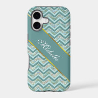 Mother of Pearl Teal ZigZag