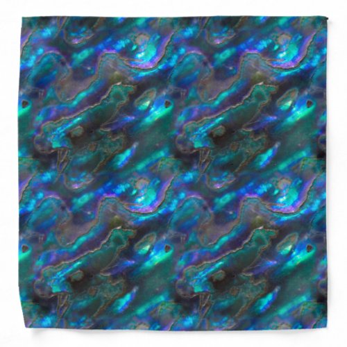 Mother Of Pearl Texture Blue Photo Pattern Bandana
