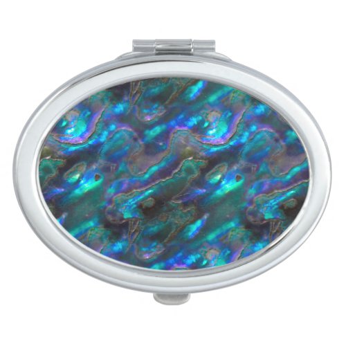Mother Of Pearl Texture Blue Photo Pattern Compact Mirror