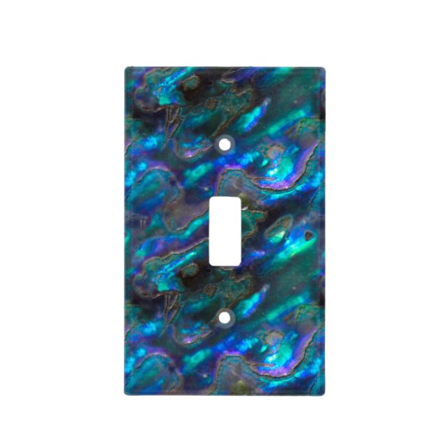 Mother Of Pearl Texture Blue Photo Pattern Light Switch Cover (Front)