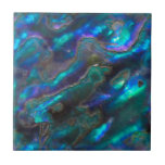 Mother Of Pearl Texture Blue Photo Pattern Tile at Zazzle