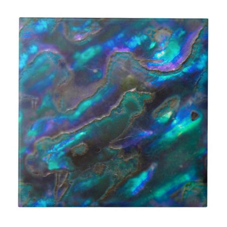 Mother Of Pearl Texture Blue Photo Pattern Tile