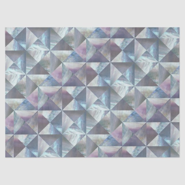 Mother of Pearl Texture Luxury Geometric Patterned Tissue Paper (Front)