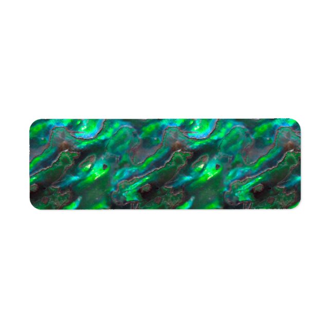 Mother Of Pearl Texture Teal Photo Pattern Label (Front)