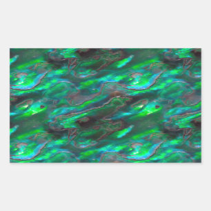 Mother Of Pearl Texture Teal Photo Pattern Rectangular Sticker