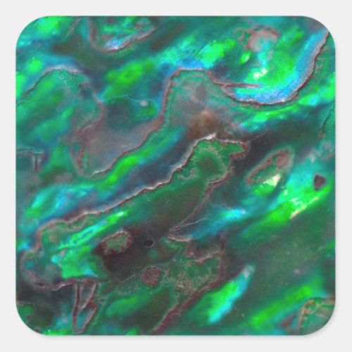 Mother Of Pearl Texture Teal Photo Pattern Square Sticker