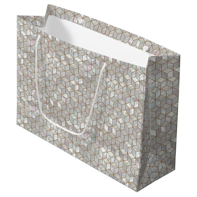 Mother Of Pearl Tiles Large Gift Bag (Front Angled)