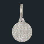 Mother Of Pearl Tiles Pet ID Tag<br><div class="desc">The image of a beautiful mother of pearl mosaic in a geometric cube pattern.</div>
