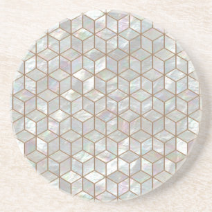 Mother Of Pearl Tiles Sandstone Coaster