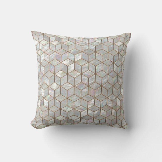 Mother Of Pearl Tiles Throw Pillow (Front)