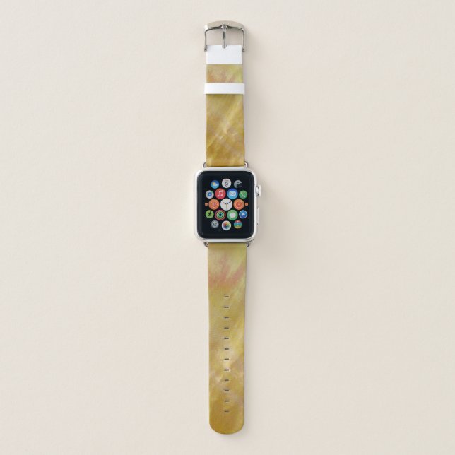 Mother of pearl tones gold apple watch band (Front)