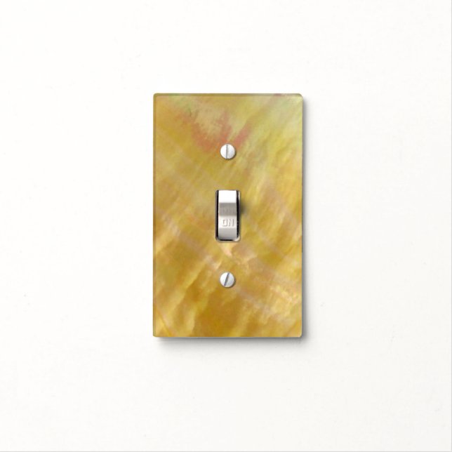 Mother of pearl tones gold light switch cover (In Situ)